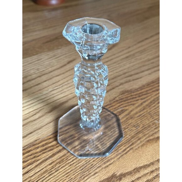 Fostoria American Elegant Glass Taper Candle Holder 6.25" Tall Vintage Crystal - Picture 8 of 8